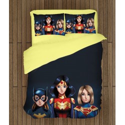 Set lenjerie de pat copii Fetițe Superhero -Super Hero Girls Set lenjerie de pat copii Fetițe Superhero -Super Hero Girls
