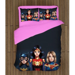 Set lenjerie de pat copii Fetițe Superhero -Super Hero Girls Set lenjerie de pat copii Fetițe Superhero -Super Hero Girls