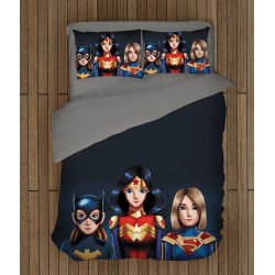 Set lenjerie de pat copii Fetițe Superhero -Super Hero Girls Set lenjerie de pat copii Fetițe Superhero -Super Hero Girls