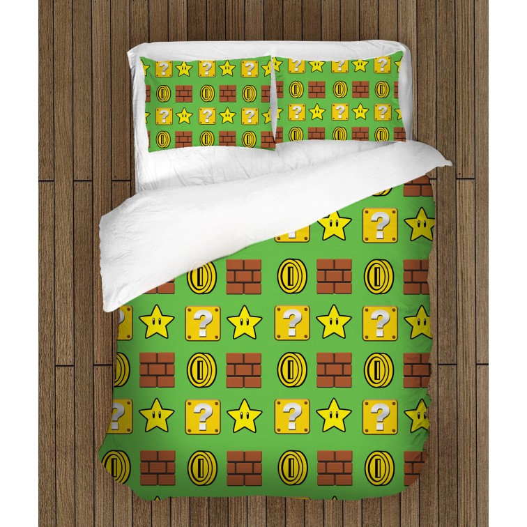 Set de pat pentru copii Super Mario Coins Set de pat pentru copii Super Mario Coins