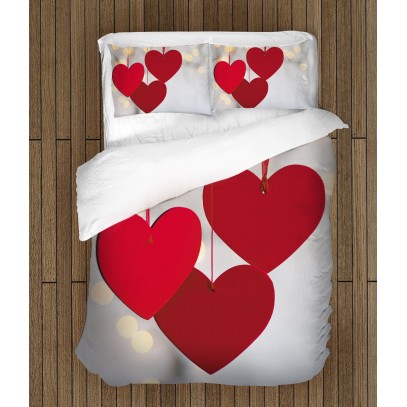 Lenjerie de pat de Valentine”s Day Inimioare- Hanging Hearts