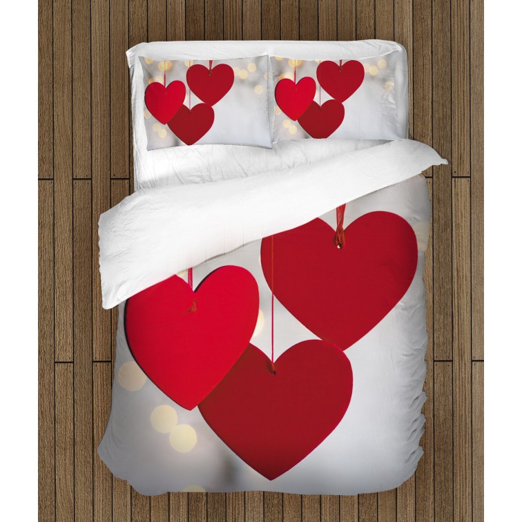 Lenjerie de pat de Valentine”s Day Inimioare- Hanging Hearts