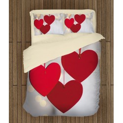 Lenjerie de pat de Valentine”s Day Inimioare- Hanging Hearts
