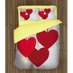 Lenjerie de pat de Valentine”s Day Inimioare- Hanging Hearts