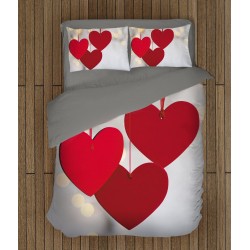 Lenjerie de pat de Valentine”s Day Inimioare- Hanging Hearts