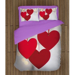 Lenjerie de pat de Valentine”s Day Inimioare- Hanging Hearts
