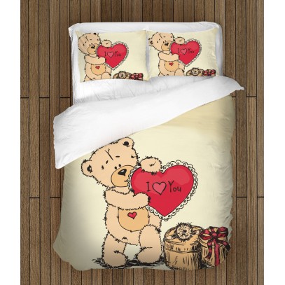 Lenjerie de pat romantică Ursuleț îndrăgostit- Teddy Bear in Love