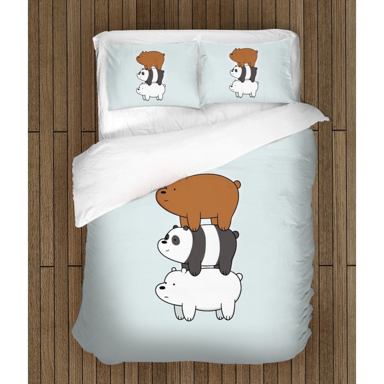 Lenjerie de pat pentru copii Aventurile fraților urși - We Bare Bears