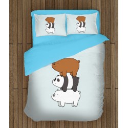 Lenjerie de pat pentru copii Aventurile fraților urși - We Bare Bears
