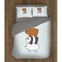 Lenjerie de pat pentru copii Aventurile fraților urși - We Bare Bears