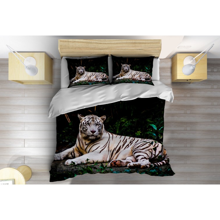 3D Set de pat Tigru alb în pădure - White Tiger in the Forest