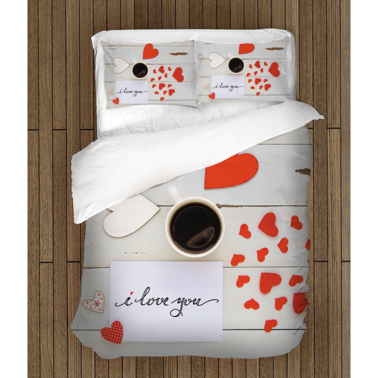 Set de pat Începe ziua cu dragoste - Start the Day with Love
