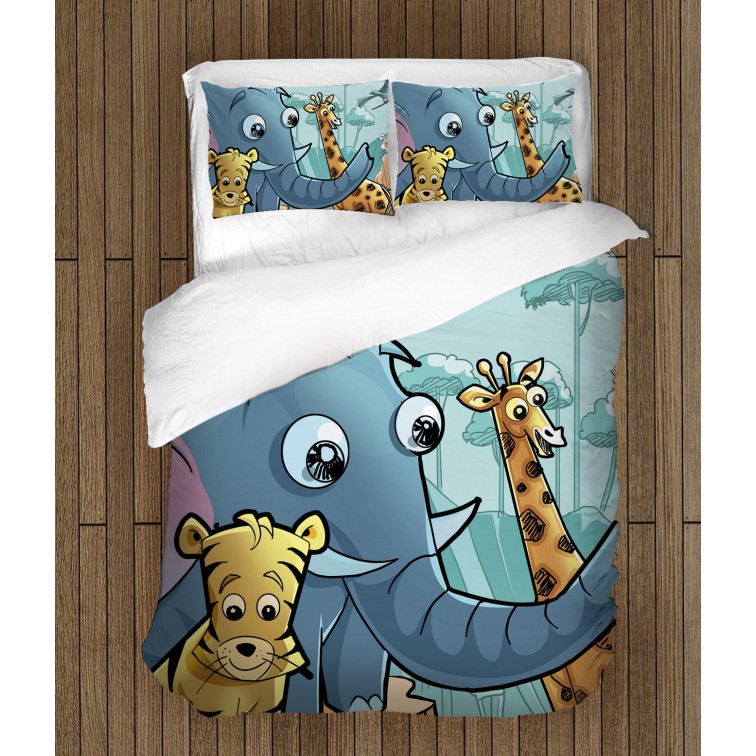 Lenjerie de pat pentru copii 3D - Zoo Lenjerie de pat pentru copii 3D - Zoo