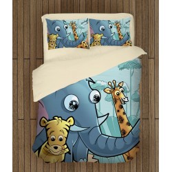 Lenjerie de pat pentru copii 3D - Zoo Lenjerie de pat pentru copii 3D - Zoo