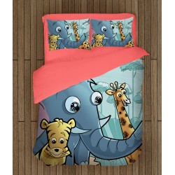 Lenjerie de pat pentru copii 3D - Zoo Lenjerie de pat pentru copii 3D - Zoo