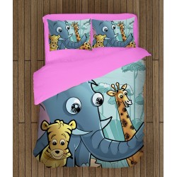 Lenjerie de pat pentru copii 3D - Zoo Lenjerie de pat pentru copii 3D - Zoo