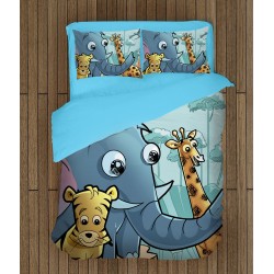 Lenjerie de pat pentru copii 3D - Zoo Lenjerie de pat pentru copii 3D - Zoo