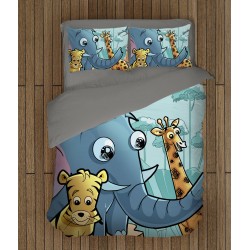 Lenjerie de pat pentru copii 3D - Zoo Lenjerie de pat pentru copii 3D - Zoo
