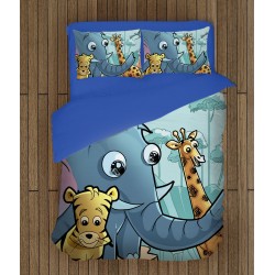 Lenjerie de pat pentru copii 3D - Zoo Lenjerie de pat pentru copii 3D - Zoo