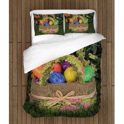 Lenjerie de pat Paști Coșniță cu ouă - Eggs in a Basket